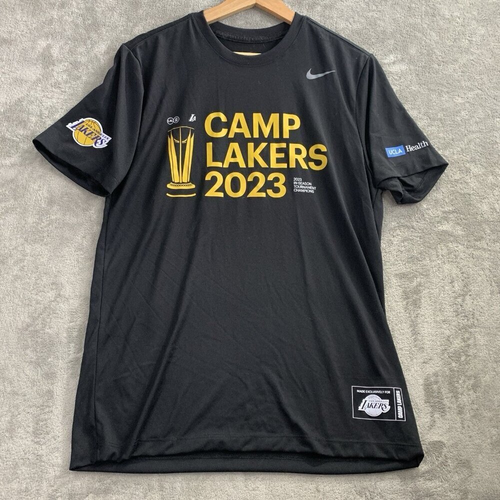 Nike Shirt Men Medium Los Angeles Lakers Black In Season Tournament Champs 2023